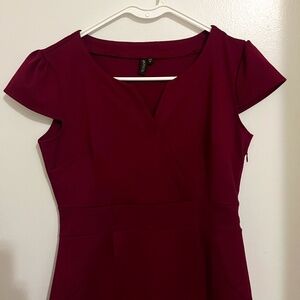 Miusol Burgundy Bodycon Pencil Dress